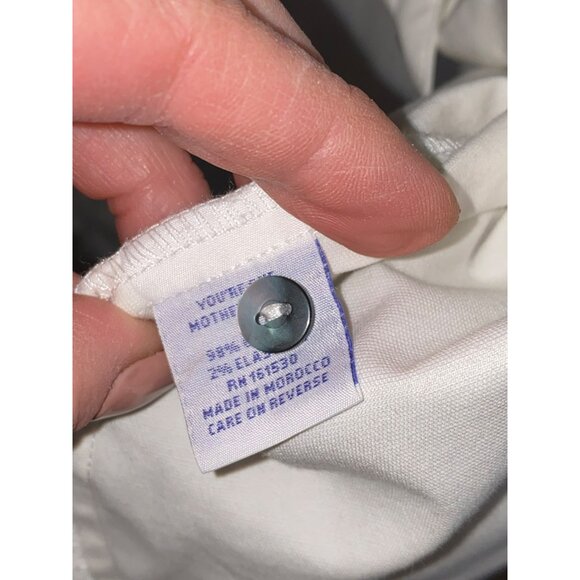 Mother Oxford Womens White Button-Up Boyfriend Shirt With Collared Neck & Long S - Picture 13 of 14